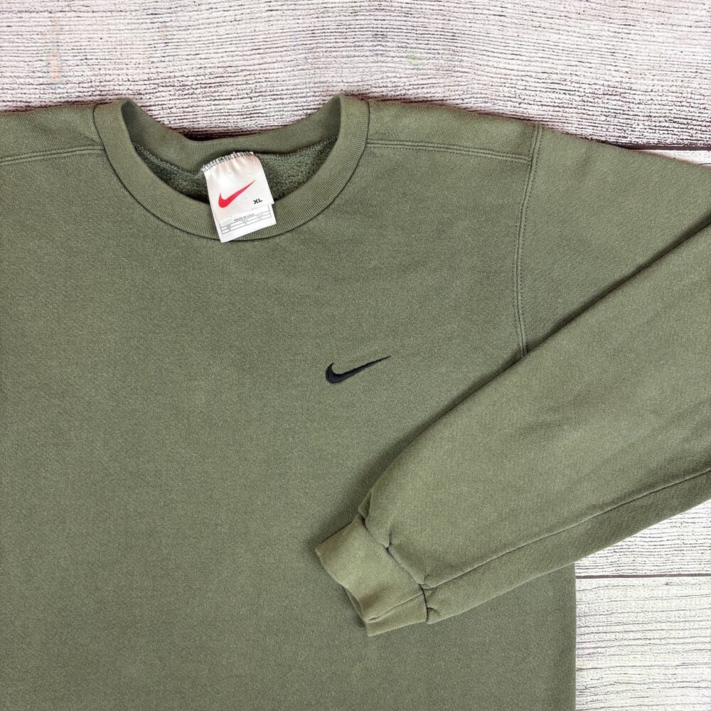 Vintage 1990s Nike White Tag Green Tonal Crewneck